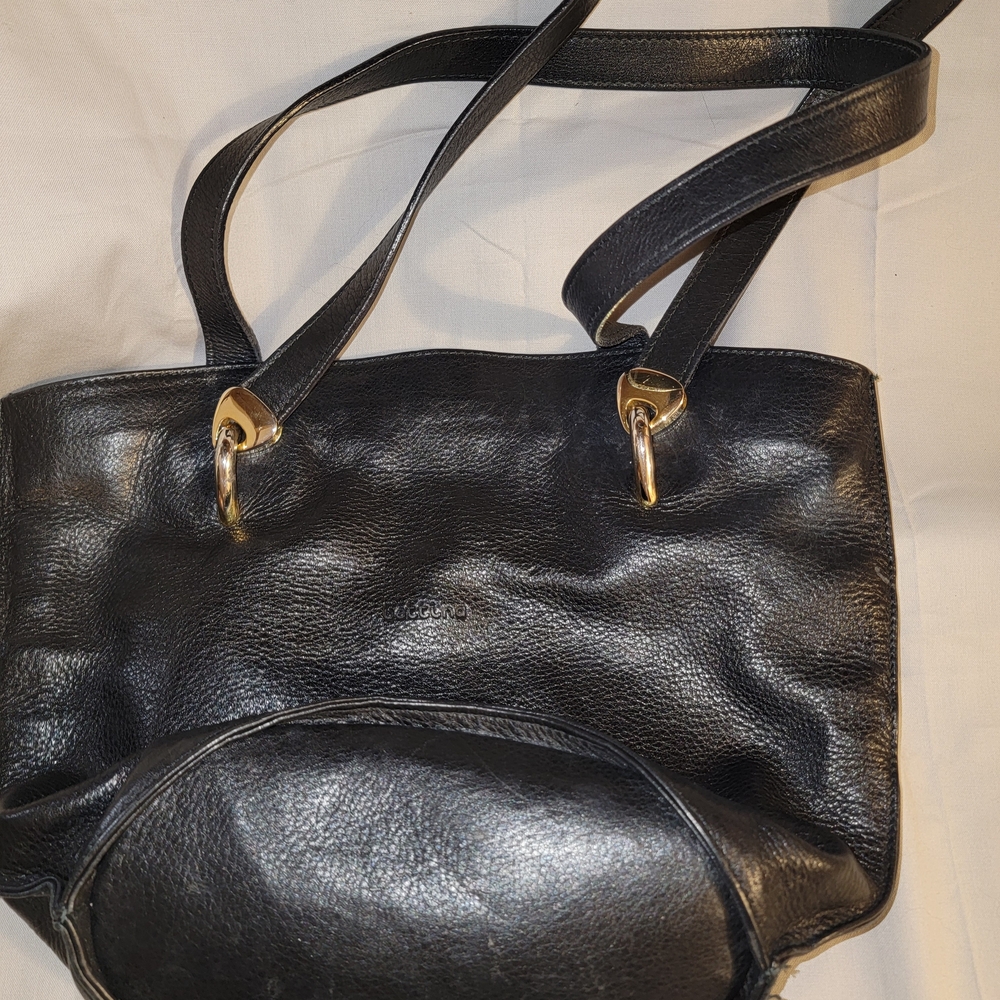 Bettina Genuine Black Leather Women's Shoulder Bag/Purse